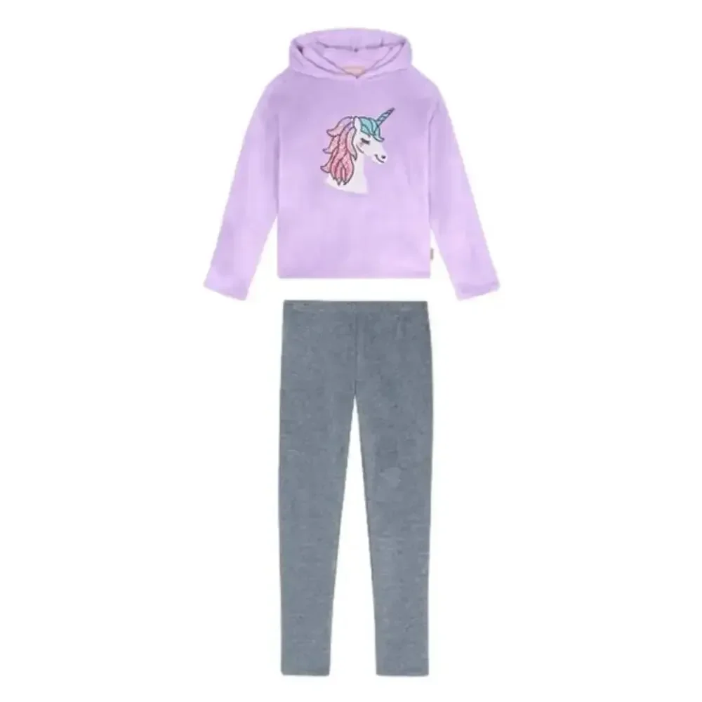 BCBG Girls Hoodie Leggings Set Unicorn Sequin Size Medium NWT